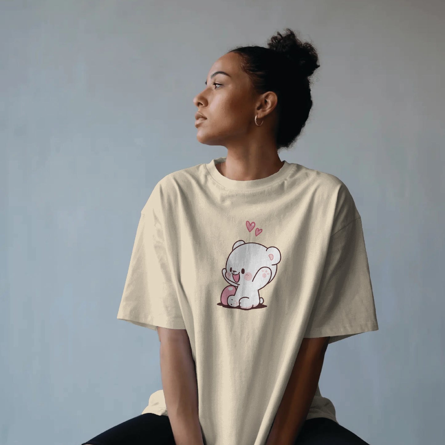 Cute bear couple oversized tee (2 T-Shirt)