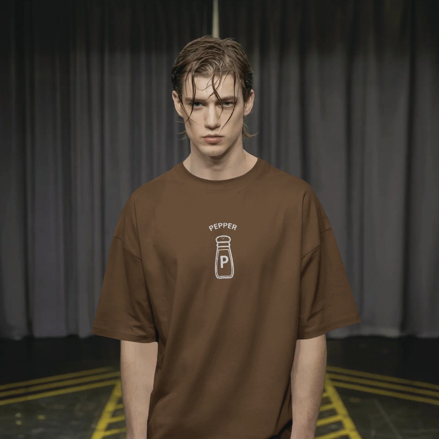 salt and pepper couple oversized tshirt(2 tees)