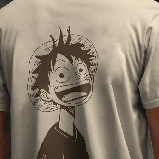 one piece luffy minimalist oversized t shirt