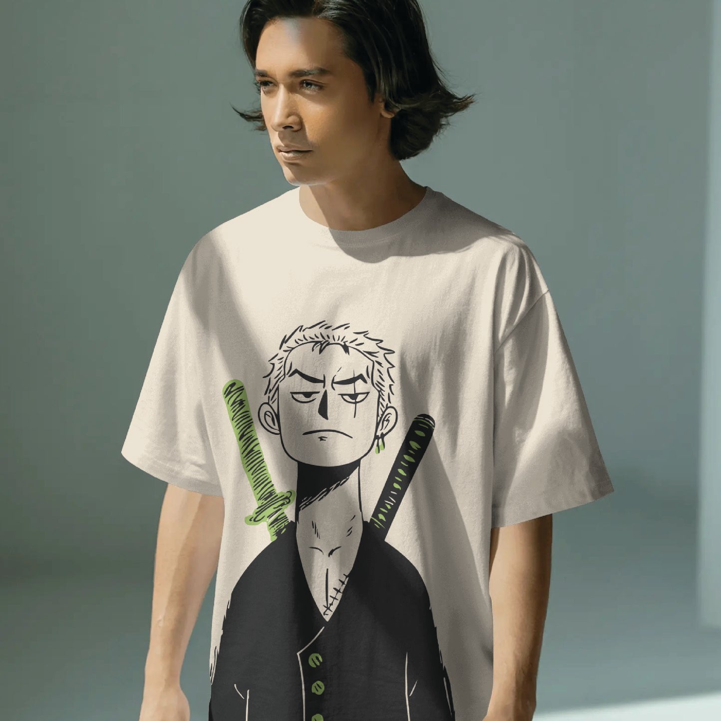one piece zoro minimalist oversized t shirt