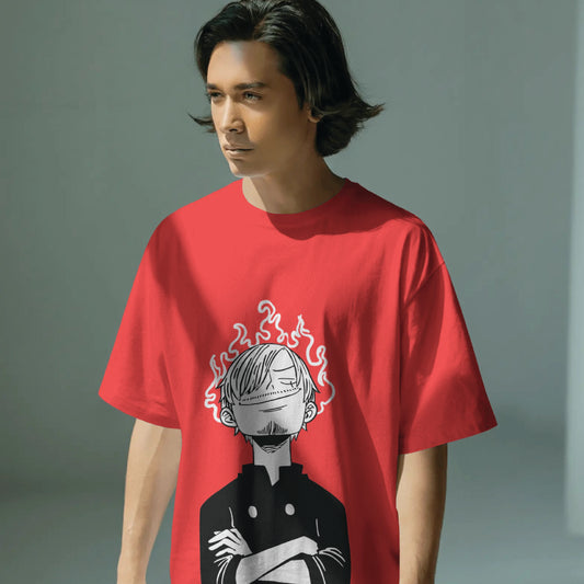 one piece sanji minimalist oversized t shirt
