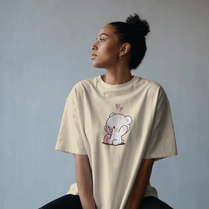 Cute bear couple oversized tee (2 T-Shirt)