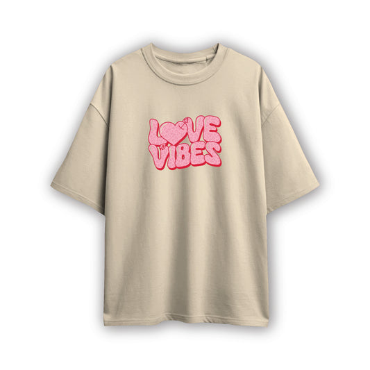 love vibes couple oversized tshirt