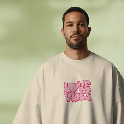 love vibes couple oversized tshirt