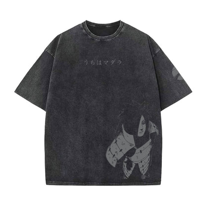 madara uchiha acid wash oversized t shirt