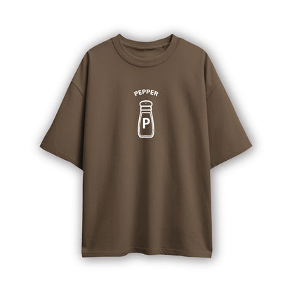 salt and pepper couple oversized tshirt(2 tees)