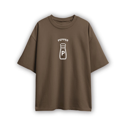 salt and pepper couple oversized tshirt(2 tees)