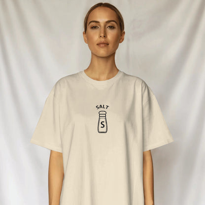 salt and pepper couple oversized tshirt(2 tees)