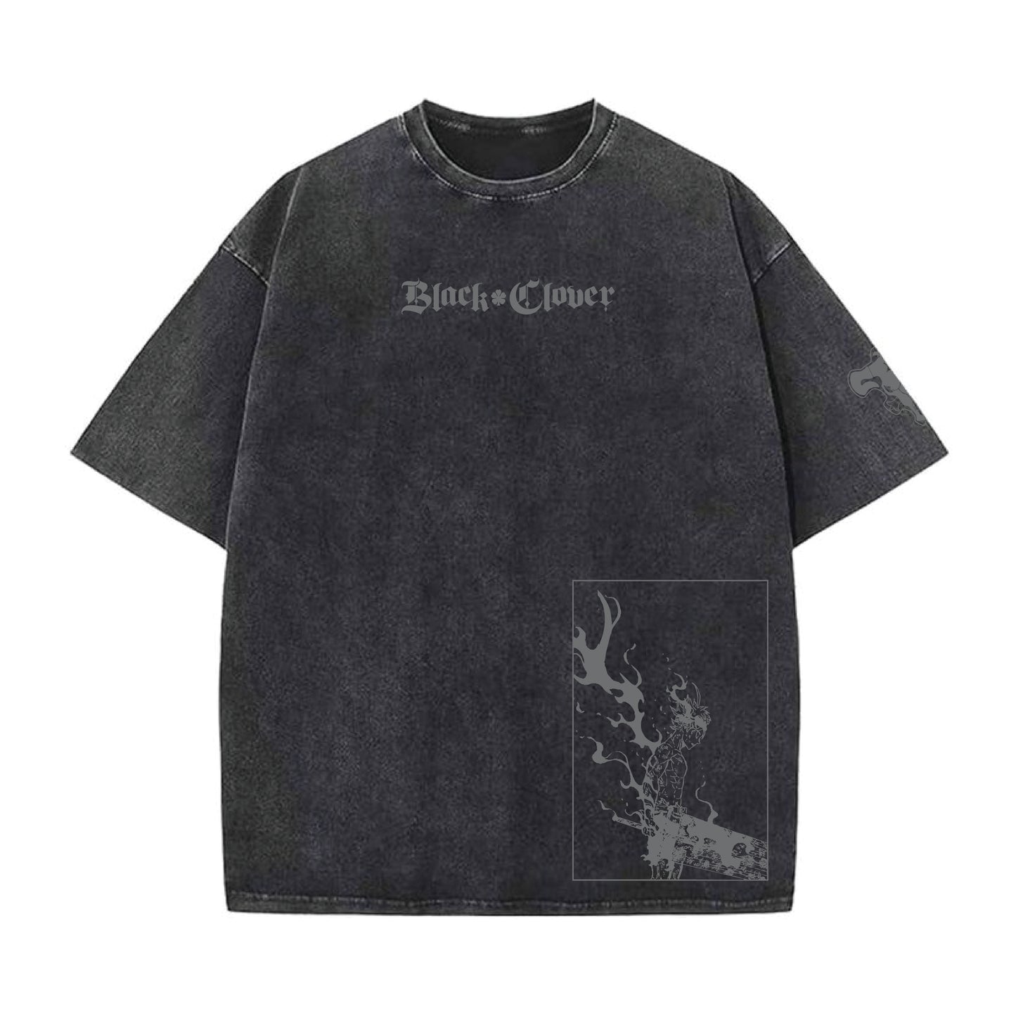 black clover acid wash oversized t shirt