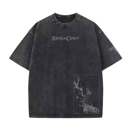 black clover acid wash oversized t shirt