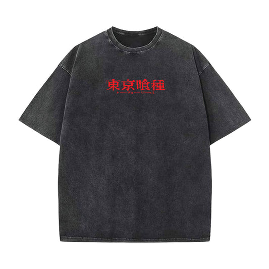 tokyo ghoul acid wash oversized t shirt