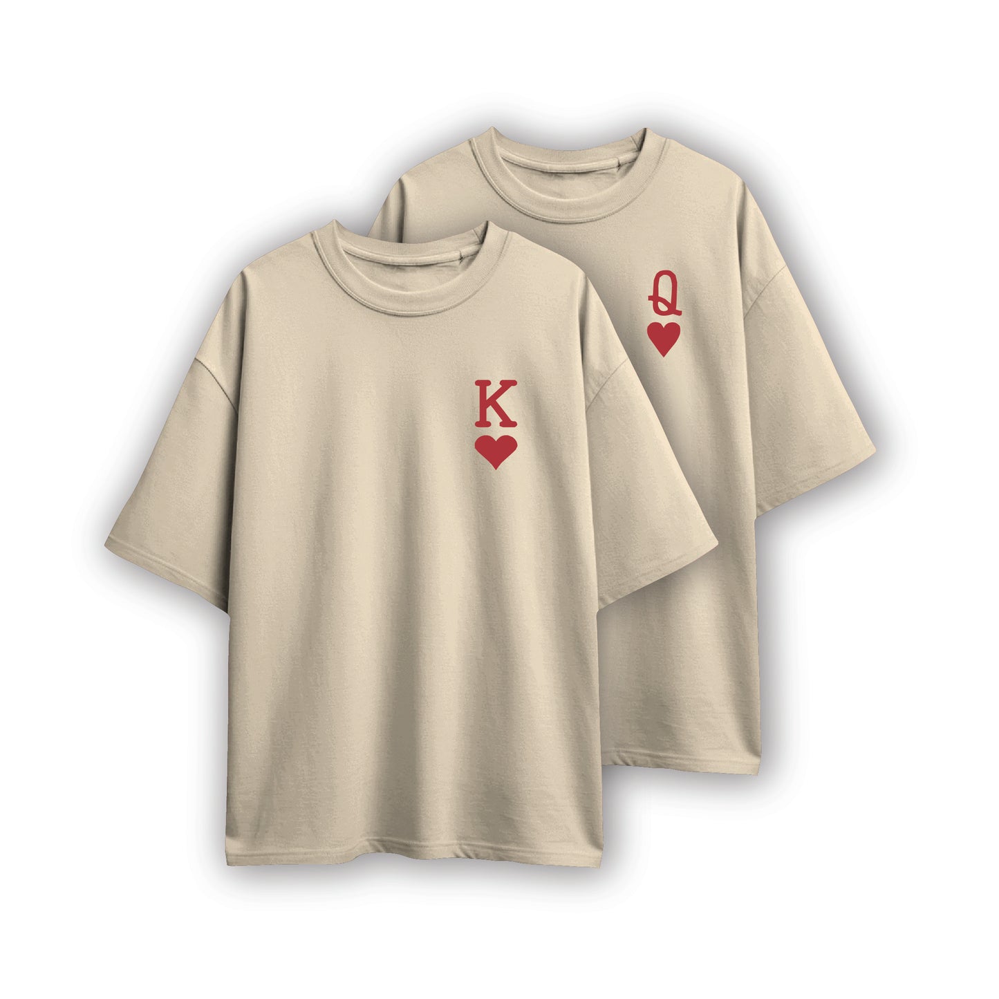 king and queen couple oversized t shirt( 2 tees)