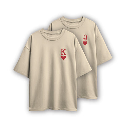 king and queen couple oversized t shirt( 2 tees)