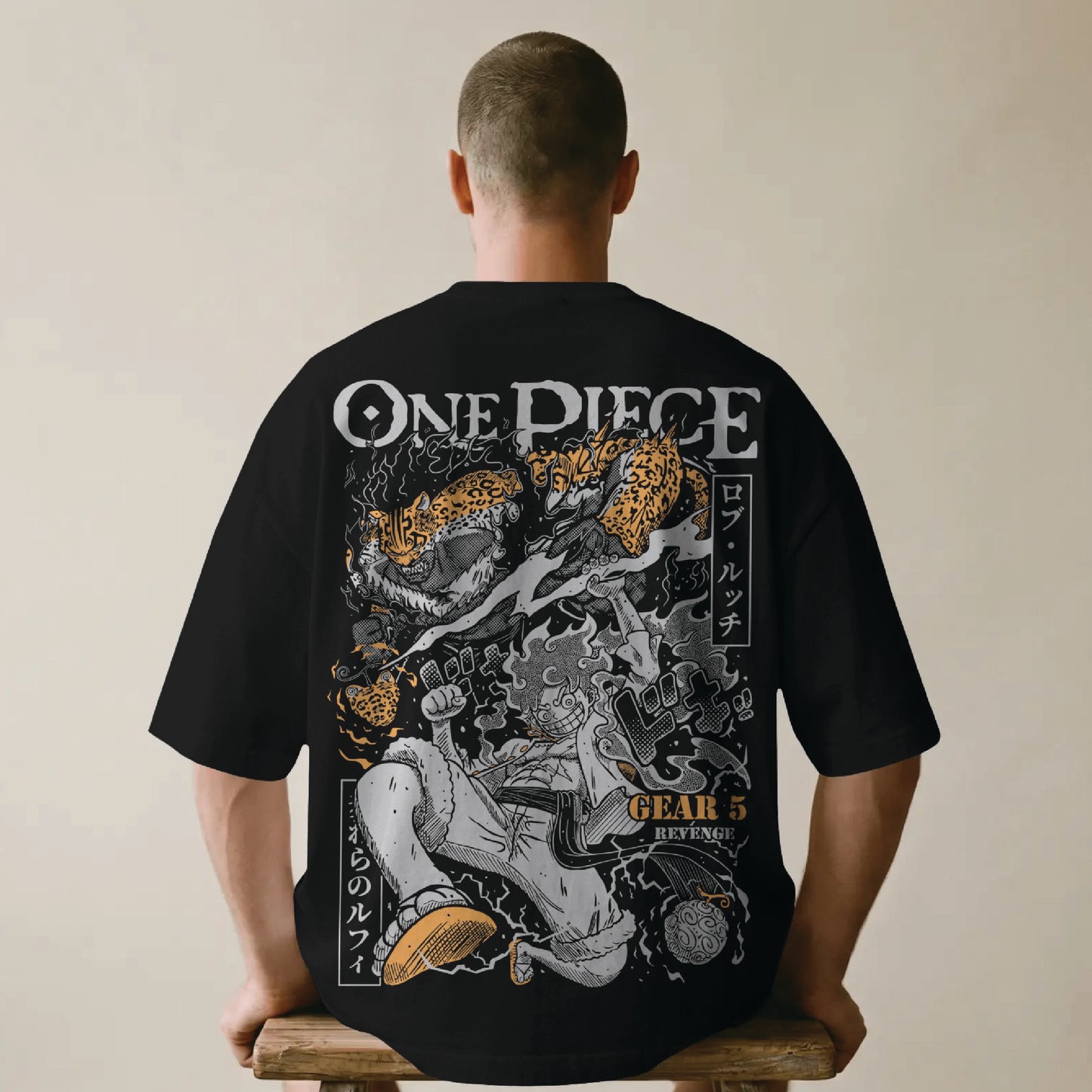 one piece luffy gear 5 oversized t shirt