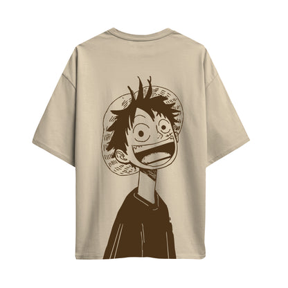 one piece luffy minimalist oversized t shirt