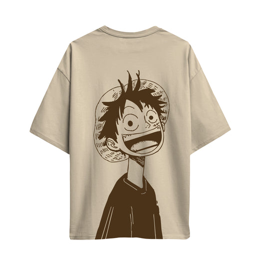 one piece luffy minimalist oversized t shirt