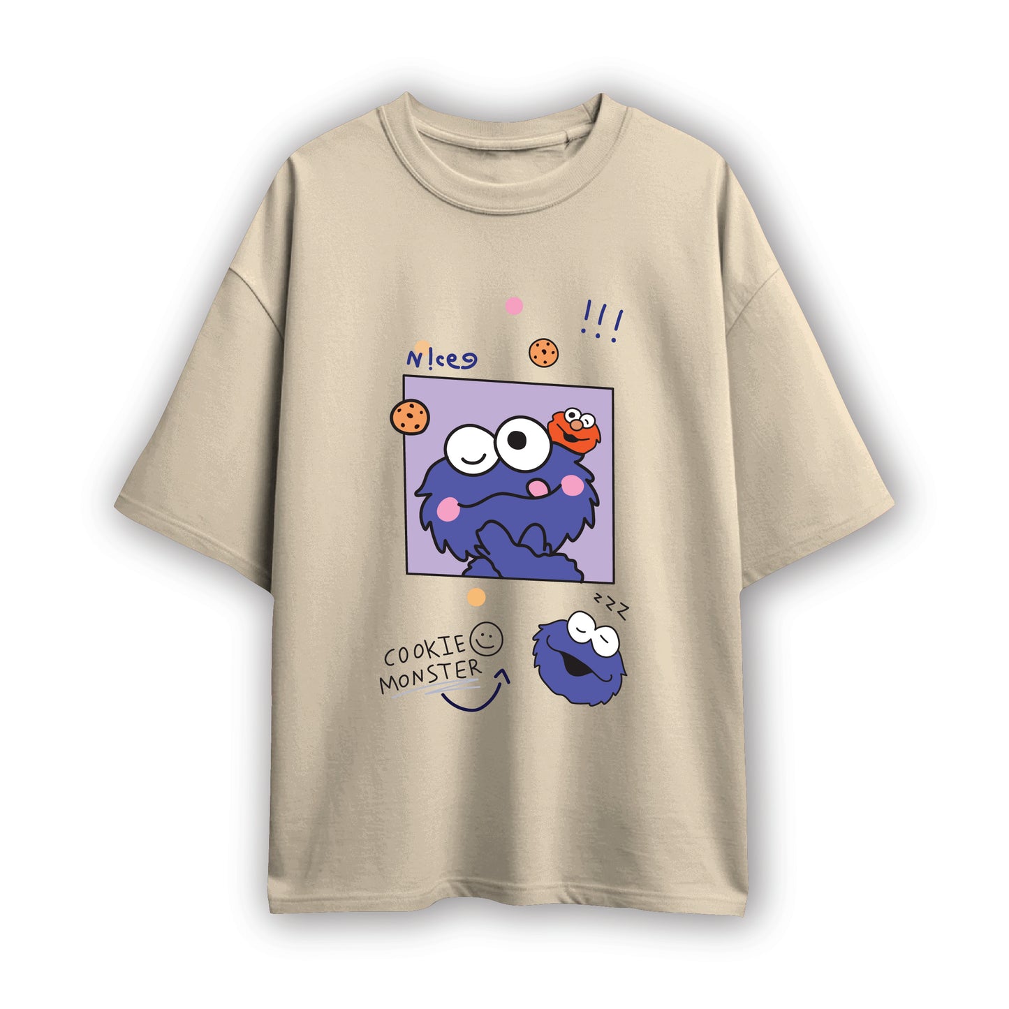 cookie monster couple oversized t shirt( 2 tees)