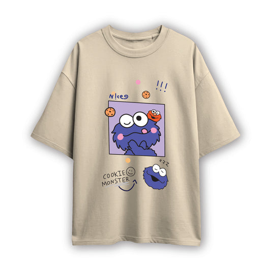cookie monster couple oversized t shirt( 2 tees)