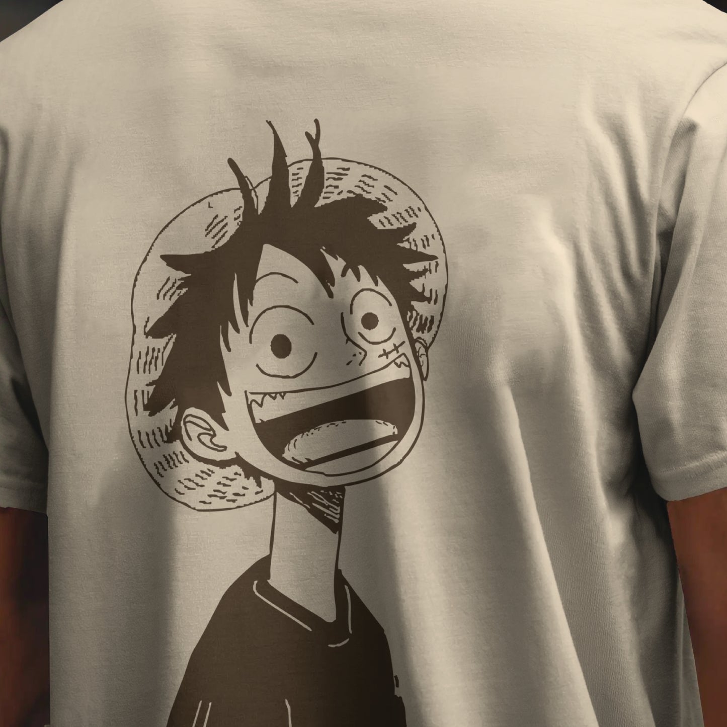 one piece luffy minimalist oversized t shirt
