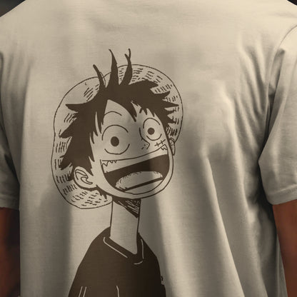 one piece luffy minimalist oversized t shirt