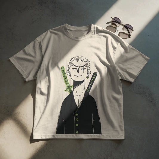 one piece zoro minimalist oversized t shirt