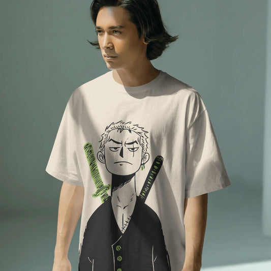 one piece zoro minimalist oversized t shirt