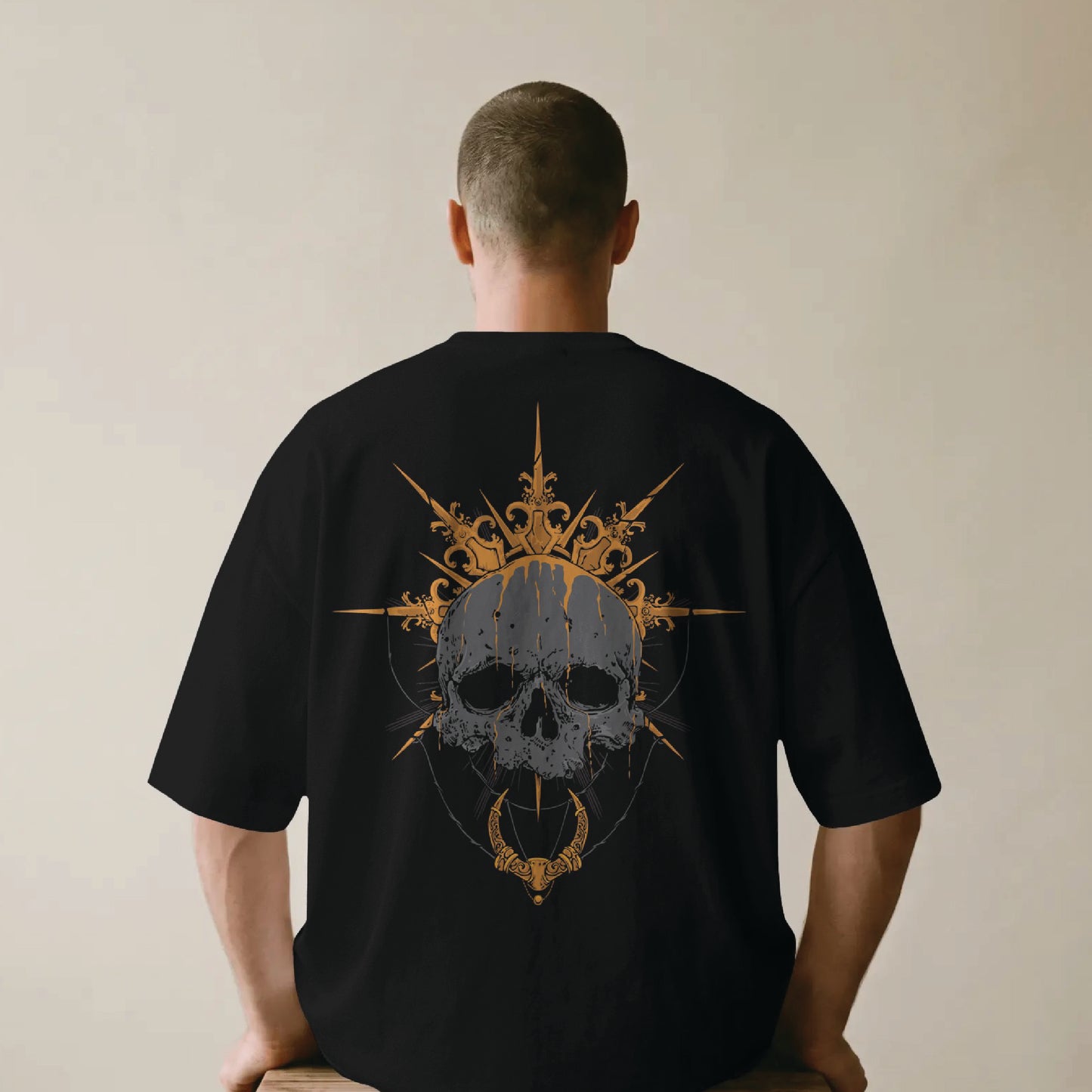 abstract skull oversized t shirt