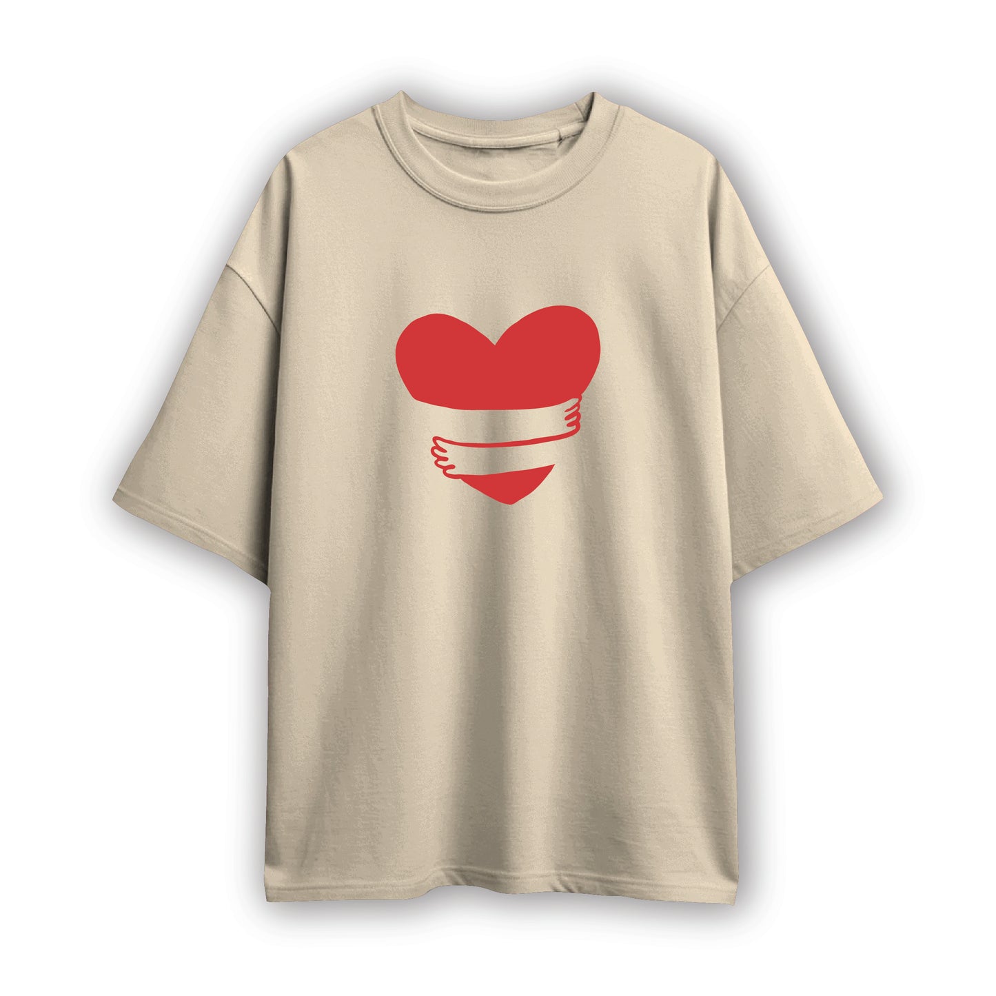 minimalistic red heart couple tee( 2 t-shirt)