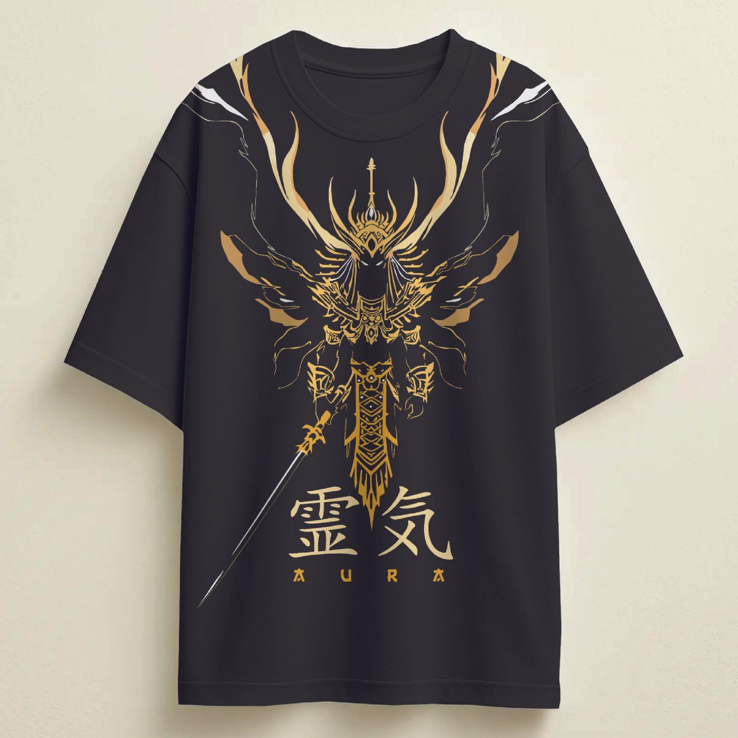 golden samurai spirit oversized  t-shirt