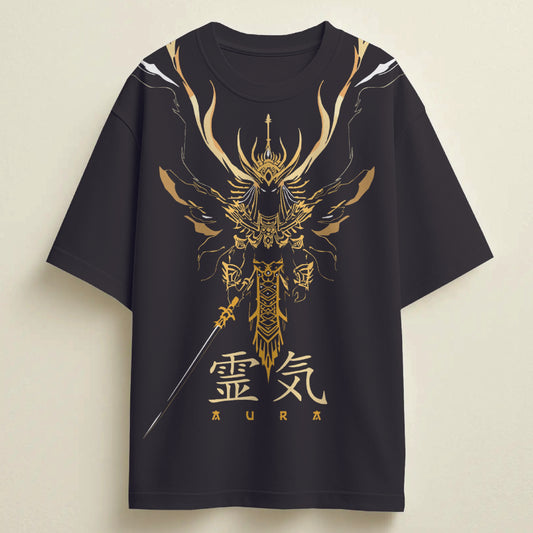 golden samurai spirit oversized  t-shirt