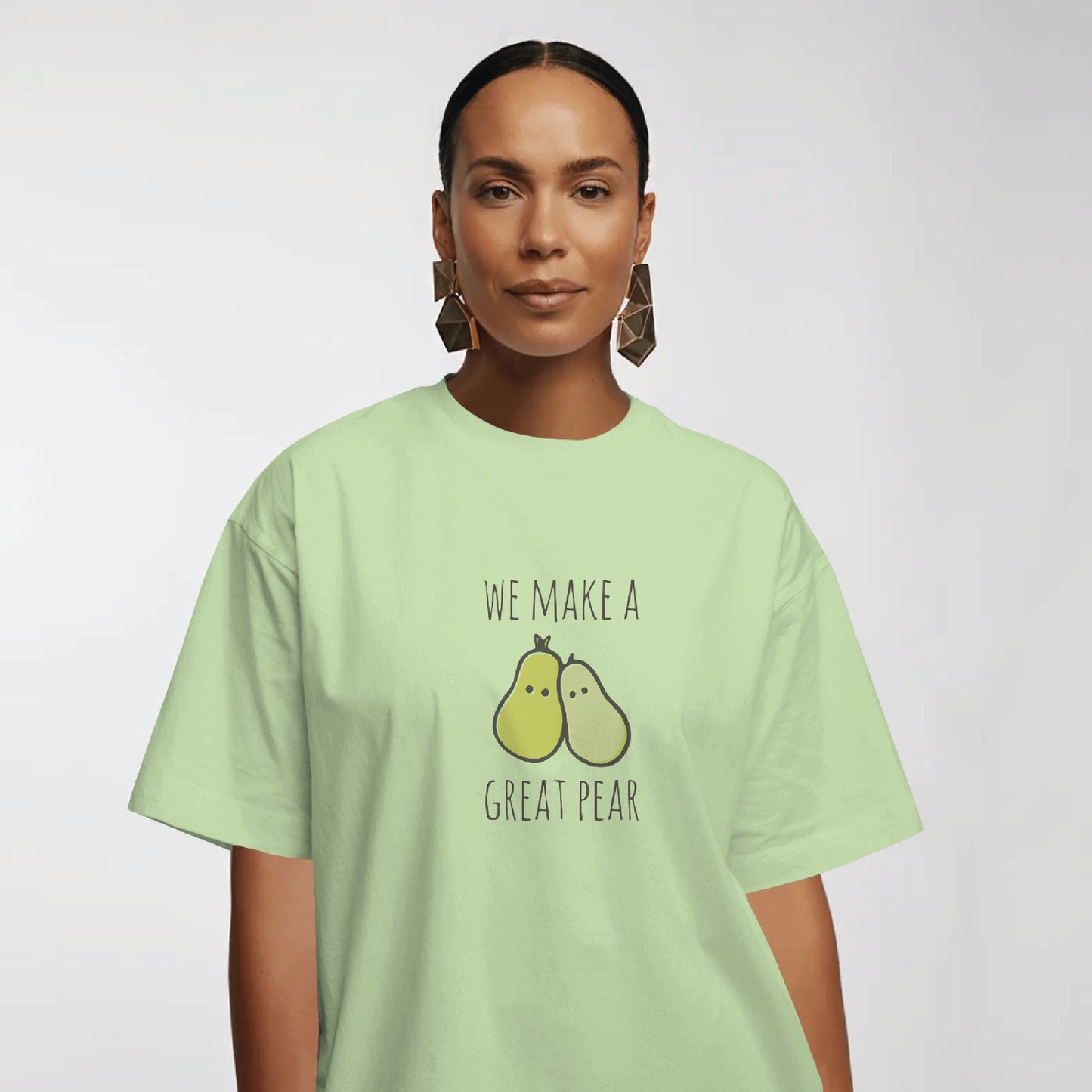 we make a great pear couple tee(2 t-shirt)